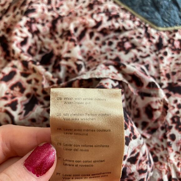 Scotch & Soda Vagabond Voyage Women's Metallic Floral Blouse Size Petite Flowy - Picture 11 of 13